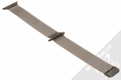 Devia Elegant Milanese Loop magnetický pásek z leštěného kovu na zápěstí pro Apple Watch 38mm, Watch 40mm černá (space black) rozepnuté