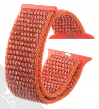 Devia Nylon Sport Band nylonový pásek na zápěstí pro Apple Watch 42mm, Watch 44mm, Watch 45mm, Watch Ultra 49mm oranžová (nectarine) zezadu