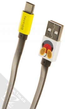Disney Mickey Mouse Vykukuje USB kabel s USB Type-C konektorem bílá žlutá (white yellow) zezadu