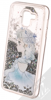 Disney Sand Elsa 010 ochranný kryt s přesýpacím efektem třpytek s motivem pro Samsung Galaxy J6 (2018) průhledná stříbrná (transparent silver) animace 5