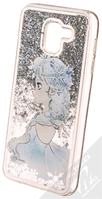 Disney Sand Elsa 010 ochranný kryt s přesýpacím efektem třpytek s motivem pro Samsung Galaxy J6 (2018) průhledná stříbrná (transparent silver)