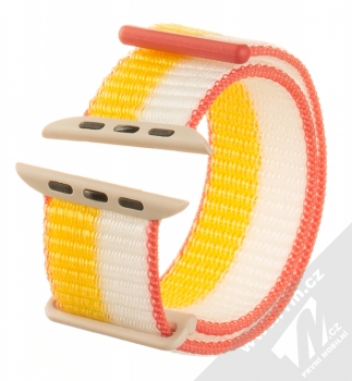 Dux Ducis Sport Watch Band textilní řemínek pro Apple Watch 42mm, Watch 44mm, Watch 45mm žlutá bílá (maize white)