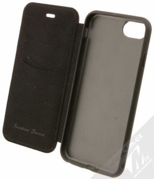 Ferrari Heritage 488 Leather flipové pouzdro pro Apple iPhone 6, iPhone 6S, iPhone 7, iPhone 8 (FEH488FLBKI8BK) černá (black) otevřené
