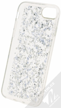 Flavr iPlate Flakes ochranný kryt s kovovými šupinkami pro Apple iPhone 6, iPhone 6S, iPhone 7, iPhone 8 stříbrná (silver) zepředu