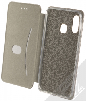 Forcell Elegance Book flipové pouzdro pro Samsung Galaxy A40 kovově šedá (steel) otevřené