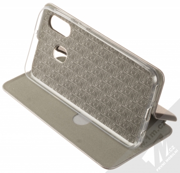 Forcell Elegance Book flipové pouzdro pro Samsung Galaxy A40 kovově šedá (steel) stojánek