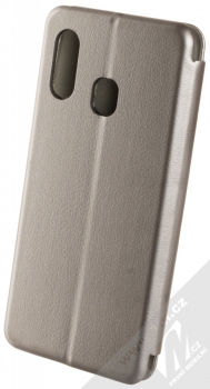 Forcell Elegance Book flipové pouzdro pro Samsung Galaxy A40 kovově šedá (steel) zezadu