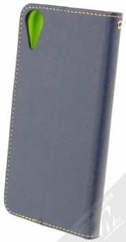 Forcell Fancy Book flipové pouzdro pro HTC Desire 10 Lifestyle, Desire 825 modro limetkově zelená (blue lime) zezadu