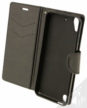 Forcell Fancy Book flipové pouzdro pro HTC Desire 530, Desire 630 černá (black) otevřené