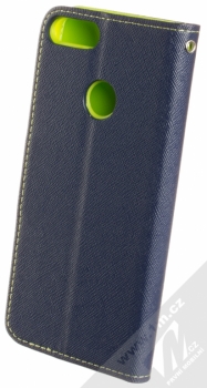 Forcell Fancy Book flipové pouzdro pro Huawei P Smart modrá limetkově zelená (blue lime) zezadu