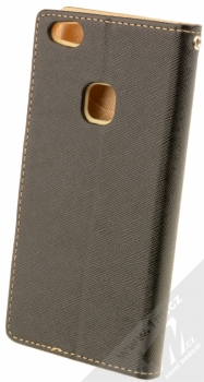 Forcell Fancy Book flipové pouzdro pro Huawei P10 Lite černá zlatá (black gold) zezadu