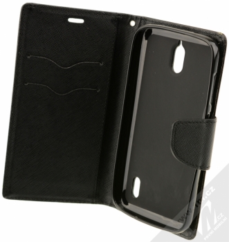 Forcell Fancy Book flipové pouzdro pro Huawei Y625 černá (black) otevřené