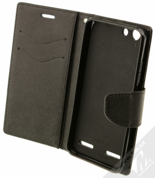 Forcell Fancy Book flipové pouzdro pro Lenovo K5, K5 Plus černá (black) otevřené