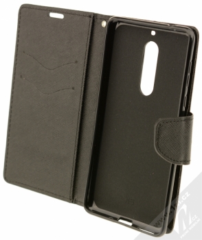 Forcell Fancy Book flipové pouzdro pro Nokia 5 černá (black) otevřené
