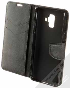 Forcell Fancy Book flipové pouzdro pro Samsung Galaxy A6 (2018) černá (black) otevřené