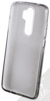Forcell Shining Duo třpytivý ochranný kryt pro Xiaomi Redmi Note 8 Pro stříbrná černá (silver black) zepředu