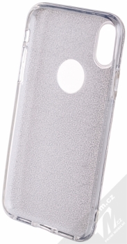 Forcell Shining třpytivý ochranný kryt pro Apple iPhone X stříbrná (silver) zepředu