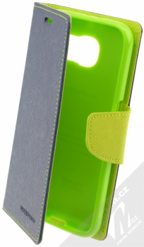 Goospery Fancy Diary flipové pouzdro pro Samsung Galaxy S6 modro limetkově zelená (blue / lime)