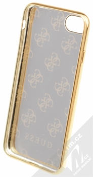 Guess 4G Soft Case ochranný kryt pro Apple iPhone 7 (GUHCP74GGGO) černá zlatá (black gold metal) zepředu