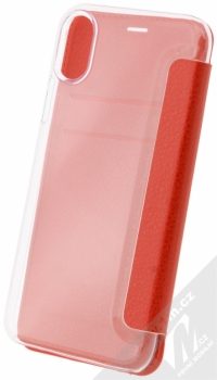 Guess IriDescent Booktype Case flipové pouzdro pro Apple iPhone X (GUFLBKPXIGLTRE) červená (red) zezadu