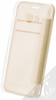 Guess IriDescent Booktype Case flipové pouzdro pro Samsung Galaxy A3 (2017) (GUFLBKA3IGLTGO) zlatá (gold) zezadu