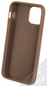 Guess Triangle 4G ochranný kryt pro Apple iPhone 12 mini (GUHCP12SPU4GHBR) hnědá (brown) zepředu