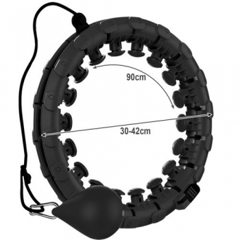 1Mcz Smart Hula Hoop masážní obruč se závažím černá (black)