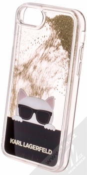 Karl Lagerfeld Choupette Liquid Glitter Case ochranný kryt s přesýpacím efektem třpytek pro Apple iPhone 6, iPhone 6S, iPhone 7, iPhone 8 (KLHCI8CHPEEGO) černá zlatá (black gold) animace 1