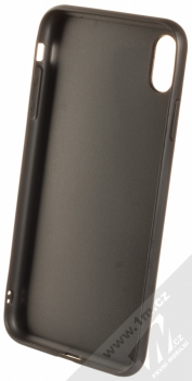 Karl Lagerfeld Double Layer Glitter Signature třpytivý ochranný kryt s motivem pro Apple iPhone XS Max (KLHCI65DLKSBK) černá zlatá (black gold) zepředu
