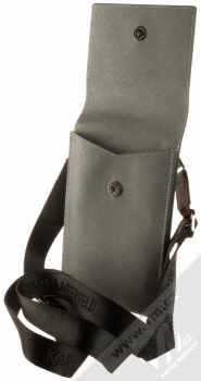 Karl Lagerfeld K/Ikonik Karl and Choupette Wallet Universal univerzální pouzdro kabelka s kapsičkami (KLWBSAKCPMG) šedá (grey) otevřené