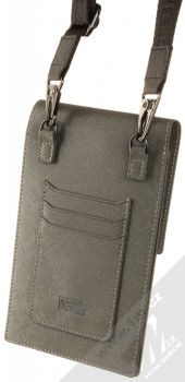 Karl Lagerfeld K/Ikonik Karl and Choupette Wallet Universal univerzální pouzdro kabelka s kapsičkami (KLWBSAKCPMG) šedá (grey) zezadu