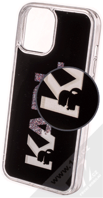 Karl Lagerfeld Karl Logo Mirror Liquid Glitter ochranný kryt s přesýpacím efektem třpytek pro Apple iPhone 12 Pro Max (KLHCP12LKLMLGR) stříbrná měnivě duhová (silver iridescen