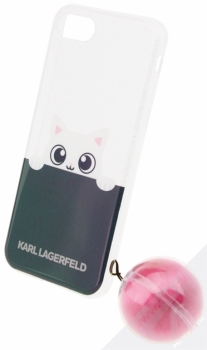 Karl Lagerfeld Peekaboo Soft Case ochranný kryt pro Apple iPhone 7 (KLHCP7TRGPABPI) tmavě modrá růžová (dark blue pink)