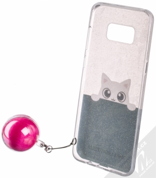 Karl Lagerfeld Peekaboo Soft Case ochranný kryt pro Samsung Galaxy S8 Plus (KLHCS8LTRGPABPI) tmavě modrá růžová (dark blue pink) zepředu