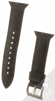 Kingxbar Crystal Fabric Band Silikonový třpytivý řemínek pro Apple Watch 42mm, Watch 44mm, Watch 45mm černá (black)