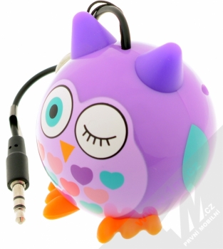 KitSound Mini Buddy Owl reproduktor pro mobilní telefon, mobil, smartphone - Sova fialová (purple)