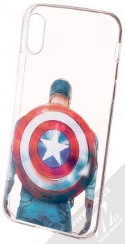 Marvel Kapitán Amerika 002 TPU ochranný silikonový kryt s motivem pro Apple iPhone X, iPhone XS průhledná (transparent)