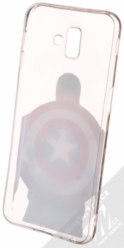 Marvel Kapitán Amerika 002 TPU ochranný silikonový kryt s motivem pro Samsung Galaxy J6 Plus (2018) průhledná (transparent) zepředu