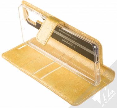Molan Cano Issue Diary flipové pouzdro pro Huawei P30 Pro zlatá (gold) stojánek