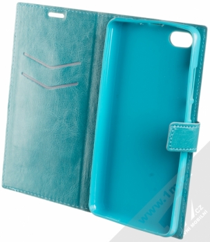 MyPhone BookCover flipové pouzdro pro MyPhone Prime 2 zelenomodrá (aquamarine) otevřené