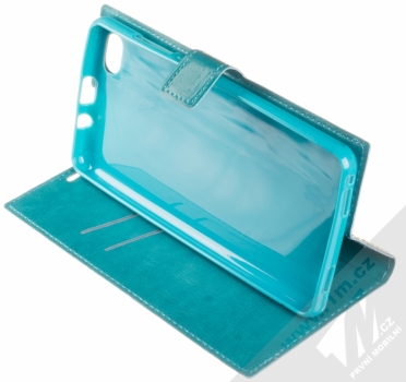 MyPhone BookCover flipové pouzdro pro MyPhone Prime 2 zelenomodrá (aquamarine) stojánek
