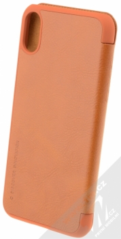 Nillkin Qin flipové pouzdro pro Apple iPhone X hnědá (brown) zezadu