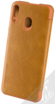 Nillkin Qin flipové pouzdro pro Samsung Galaxy M20 hnědá (brown) zezadu