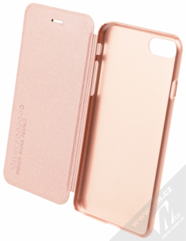 Nillkin Sparkle flipové pouzdro pro Apple iPhone 7 růžově zlatá (rose gold) otevřené