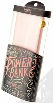 Proda Kinzy PowerBank záložní zdroj 10000mAh pro mobilní telefon, mobil, smartphone, tablet růžovo zlatá (rose gold) krabička