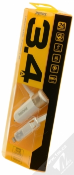 Remax RCC102 nabíječka do auta s Lightning konektorem, microUSB konektorem a USB výstupem 3.4A pro mobilní telefon, mobil, smartphone, tablet zlatá (gold)