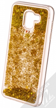 Sligo Liquid Glitter Autumn 1 ochranný kryt s přesýpacím efektem třpytek a s motivem pro Samsung Galaxy J6 (2018) zlatá (gold) animace 3