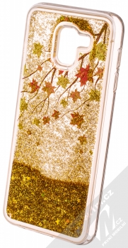Sligo Liquid Glitter Autumn 1 ochranný kryt s přesýpacím efektem třpytek a s motivem pro Samsung Galaxy J6 (2018) zlatá (gold) animace 5