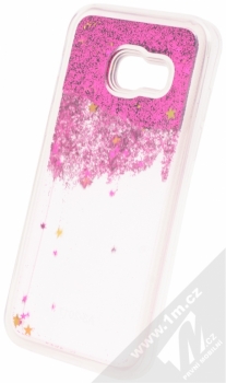 Sligo Liquid Glitter Full ochranný kryt s přesýpacím efektem třpytek pro Samsung Galaxy A3 (2017) sytě růžová (hot pink) animace 1