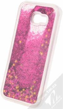 Sligo Liquid Glitter Full ochranný kryt s přesýpacím efektem třpytek pro Samsung Galaxy A5 (2017) sytě růžová (hot pink) animace 3